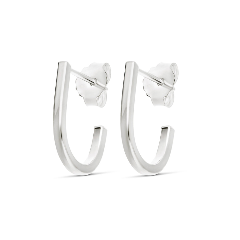 DEMI CREOLES 3 PASTILLES LISSES - BOUCLES D'OREILLES ARGENT 925/Boucles DEMI CREOLES 3 PASTILLES LISSES - BOUCLES D'OREILLES ARGENT 925/Boucles