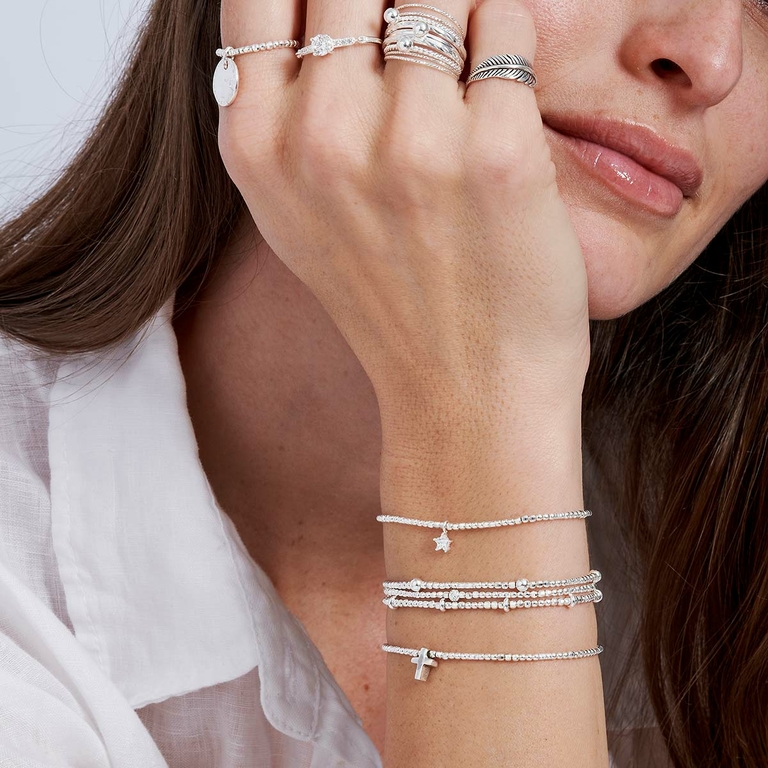 BRACELET ÉLASTIQUE 3 TOURS ET TUBES Argent 925