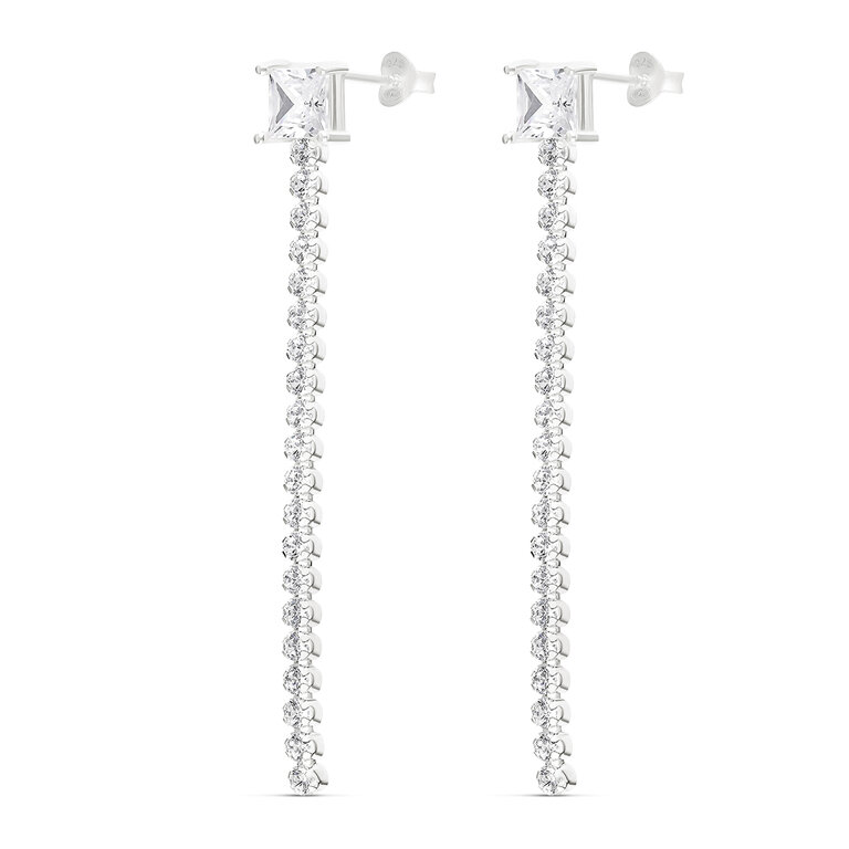 Boucles D'oreilles Longues Et Légères Couleur Or Avec Effet Diamant – Modèle Pendantes
