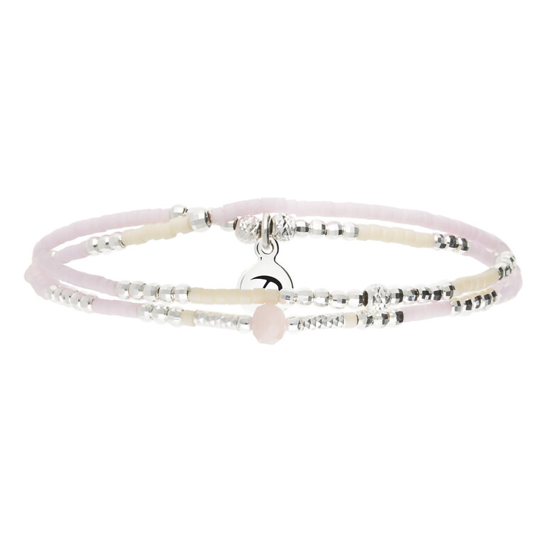 Bracelet Femme Argent 925 ORAZIO - Or Rose, Perles, Chaîne Réglable, Cadeau Élégant Empilable