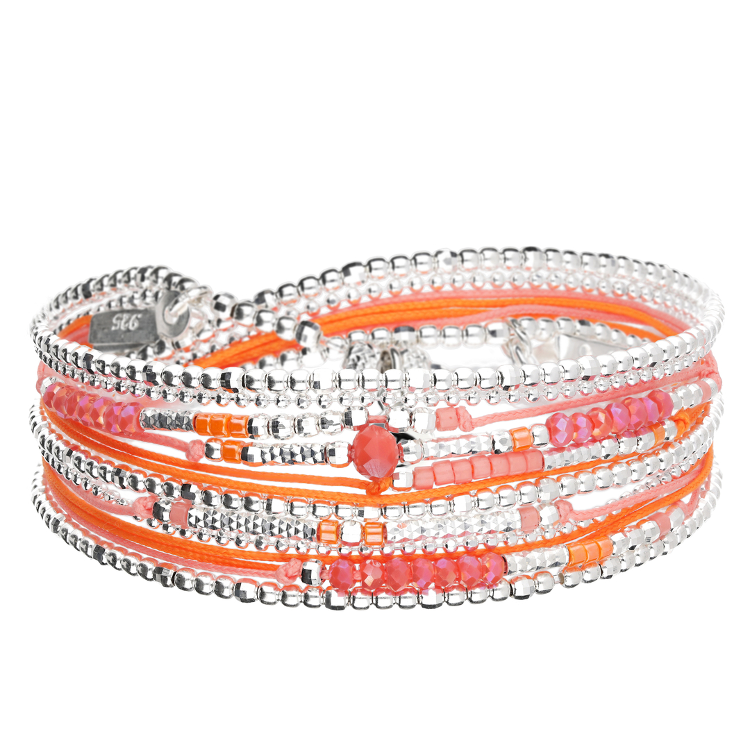 Bracelet Multi-Tours Elastique Désiré Rose - Bracelets femme