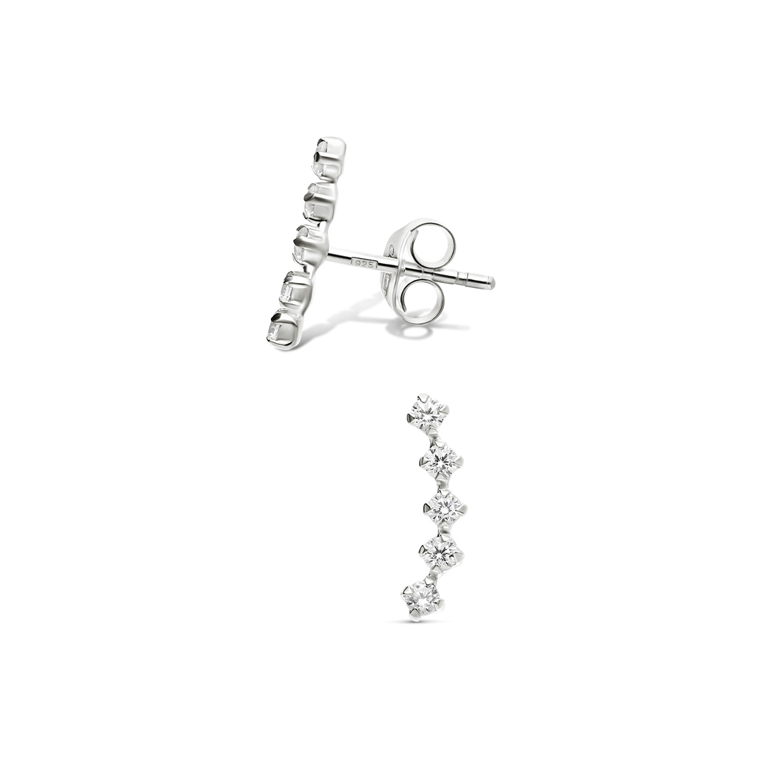 Boucles Incurvées Zirconium En Argent 925