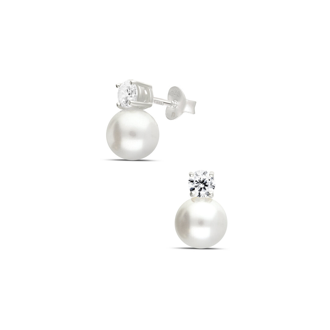 Boucles D'oreilles Cœur Décentrées Avec Perles Et Oxydes - Style Fantaisie - Occasion