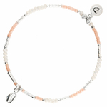 BR8626OPRCM - bracelet élastique coquillage blanc et rose