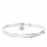 BR8300OPBLM - bracelet double tours en argent 925, perle centrale blanche