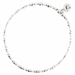 BR7250BLM - bracelet élastique blanc et argent