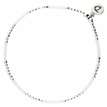 BR7441BLM - bracelet élastique perles blanches