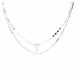 CO8450-collier double chaines croix oxyde
