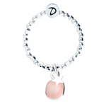 BG7655RCM-bague élastique avec petite étoile et pierre rose
