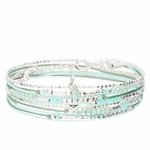 BR8506VEA - bracelet multi-tours cordons turquoise et écrus