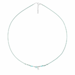 CO8260VEAM - collier cordon turquoise pierre martelée