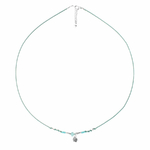 CO8262VEAM - collier cordon turquoise pendentif indien ethnique