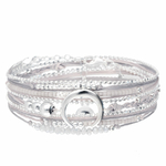 BR7518GGGC - bracelet multi-tours pendentif croissant de lune cordons gris
