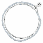 BR7463GCM - bracelet deux tours élastique en argent 925 perles grises
