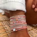 manchette bracelets en argent 925 et roses