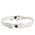 BR8617-3TNBM - Bracelet Elastique 3 tours Noir et Argent