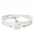 BR8641-3TOPBLM - bracelet trois tours en argent 925 perles blanches, pierres martelées