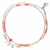 BR8636-2TCORCM-bracelet élastique 2 tours corail avec perle de verre corail et pierres martelées