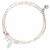 BR8649-2TBCRCM-bracelet élastiques 2 tours beige et rose avec pendentif plume pierre martelées et perle de verre rose