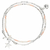 BR8650-2TOPRCM-bracelet élastiques 2 tours blanc et rose et pendentif grande étoile perles de verres blanches et pierres martelées