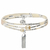 BR8633-3TCRIVM - bracelet trois élastique perle nacre et pompon en argent