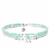 BR8651-3TVTLAM - bracelet élastique trois tours perles turquoise et pendentif pastille