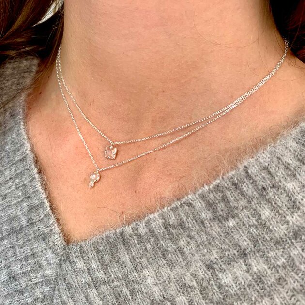 Collier Pendentif Pierre De Lune - Argent 925 Plaqué - Neuf Dans Sa Boîte - Bijou Féminin