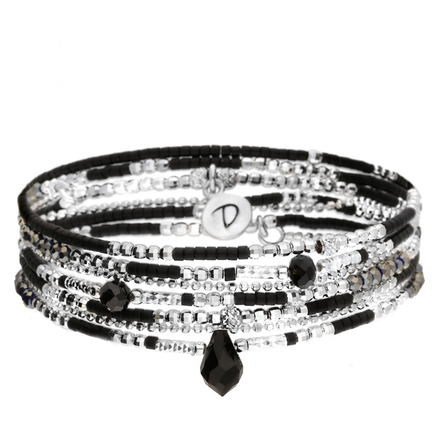 BRACELET DUBLIN CHAINE NOIR 5 RANGS BRACELETS ARGENT 925/Bracelets