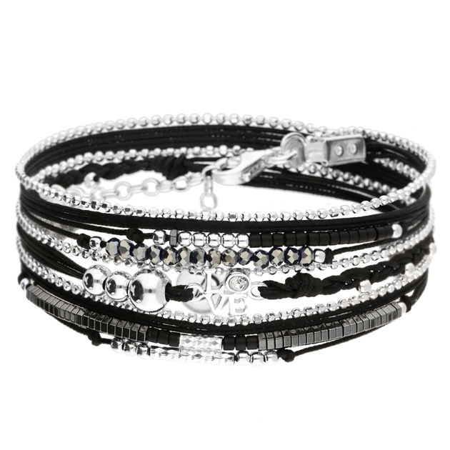BRACELET VENISE NOIR BRACELETS ARGENT 925/Bracelets Argent Multi