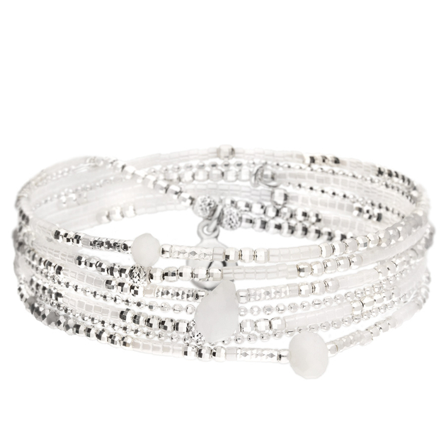 BRACELET DUBLIN CHAINE BLANC 5 RANGS DORIANE Bijoux