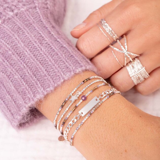Bracelet En Argent 925 Chaines Tressées - Longueur 18 Cm - Occasion - Bijou Argent Sterling