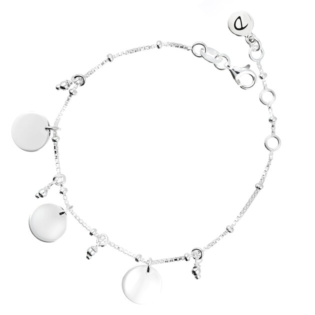 Bracelet Argent 925 3 Couleurs Avec 6 Chaînes - Neuf Avec étiquettes