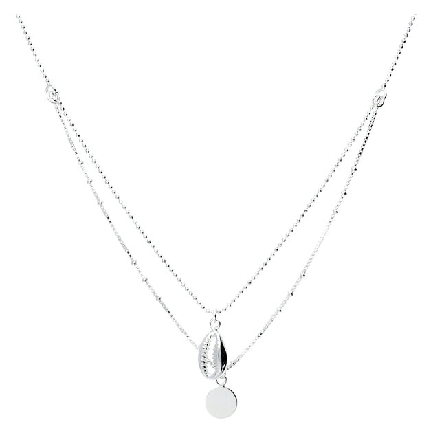 COLLIER DOUBLE RANG COQUILLAGE ET PASTILLE - DORIANE Bijoux