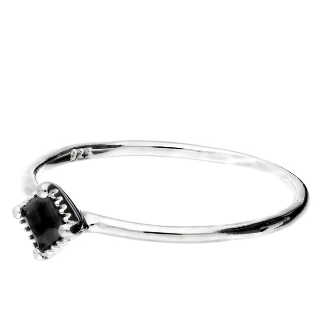 Bague Fantaisie Femme Avec Pierre Noire - Taille 58 (environ 8-35) - Occasion