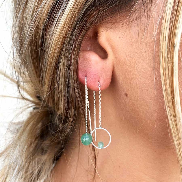 Boucle d'oreille vert tacheté - France