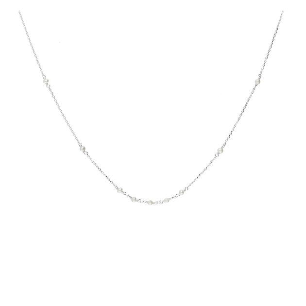 Collier Vintage En Argent Avec Perles Nacrées Et Pampilles - Bijou Ancien, Parfait état Occasion
