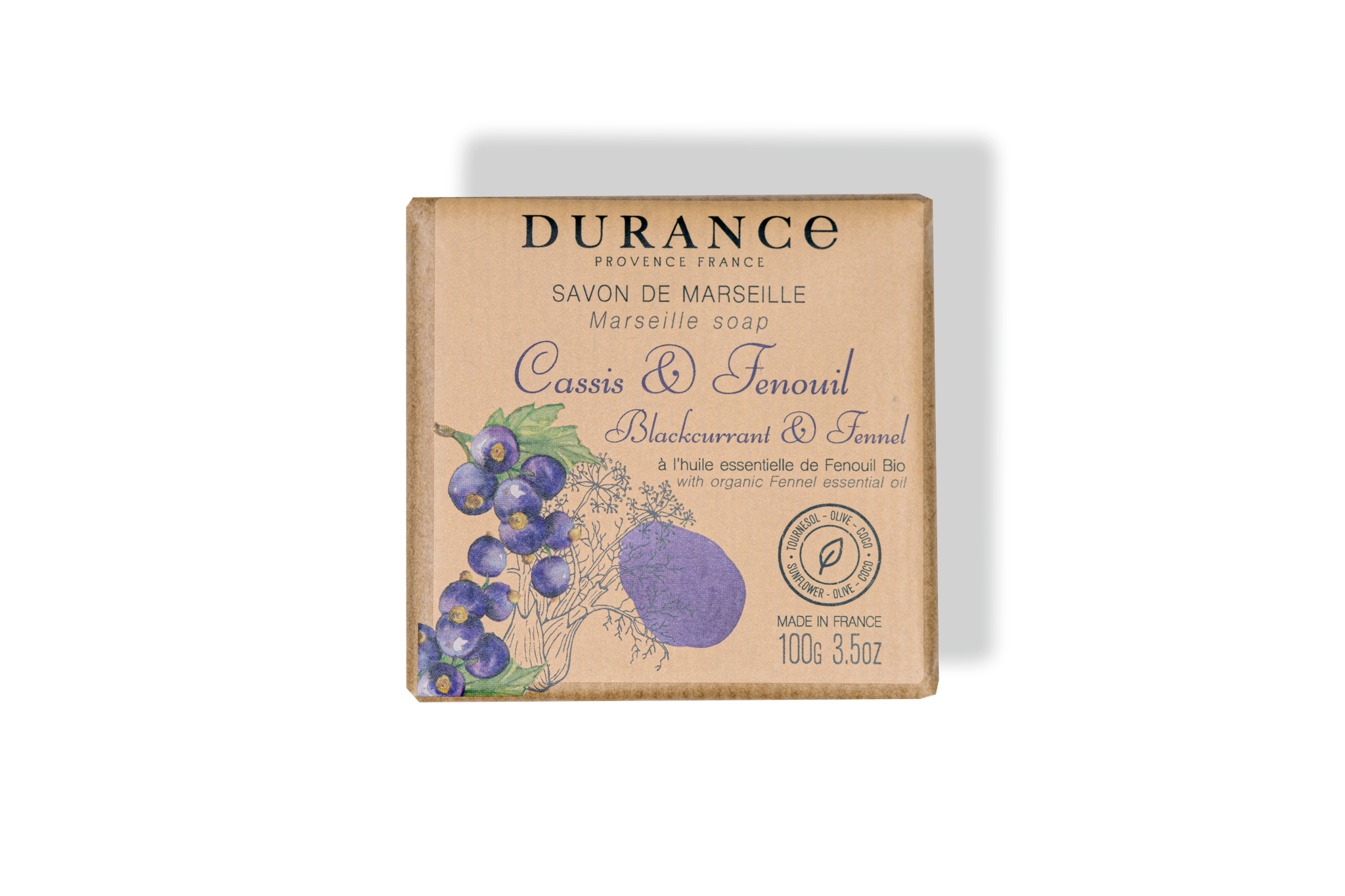 Savon de Marseille parfumé Cassis & Fenouil - Durance