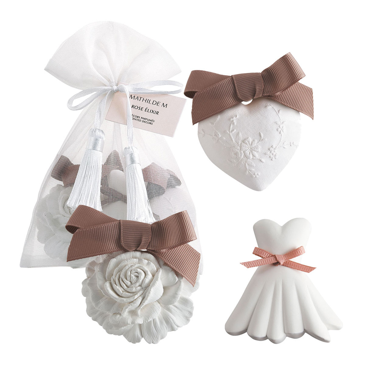 Pochon 3 décors parfumés - Rose Elixir - Mathilde M