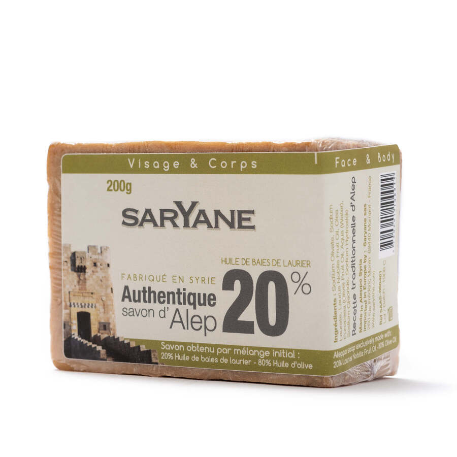 Savon traditionnel d\'Alep 20% Laurier - Saryane