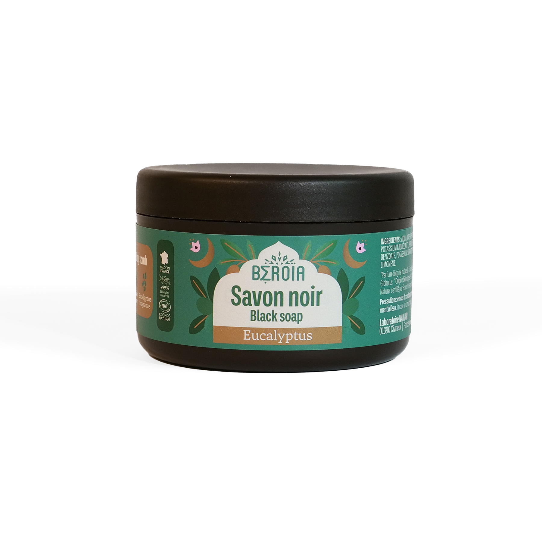 Savon noir à l\'huile essentielle d\'eucalyptus - Béroïa