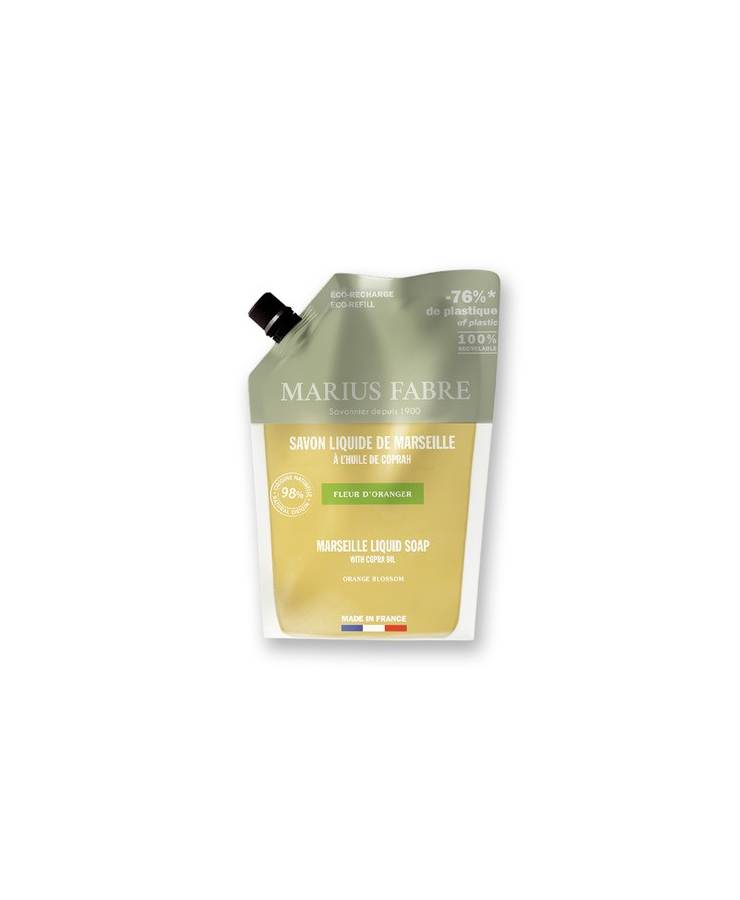 Eco-recharge de Savon liquide de Marseille Fleur d\'oranger - Marius fabre
