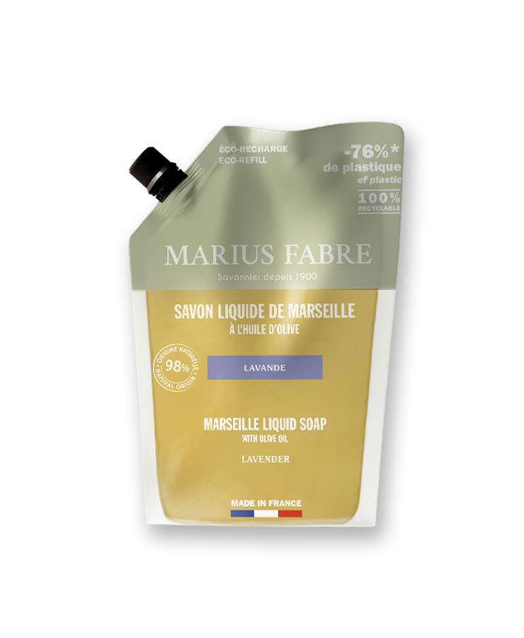 Eco-recharge de Savon de Marseille liquide à la Lavande 1L- Marius Fabre