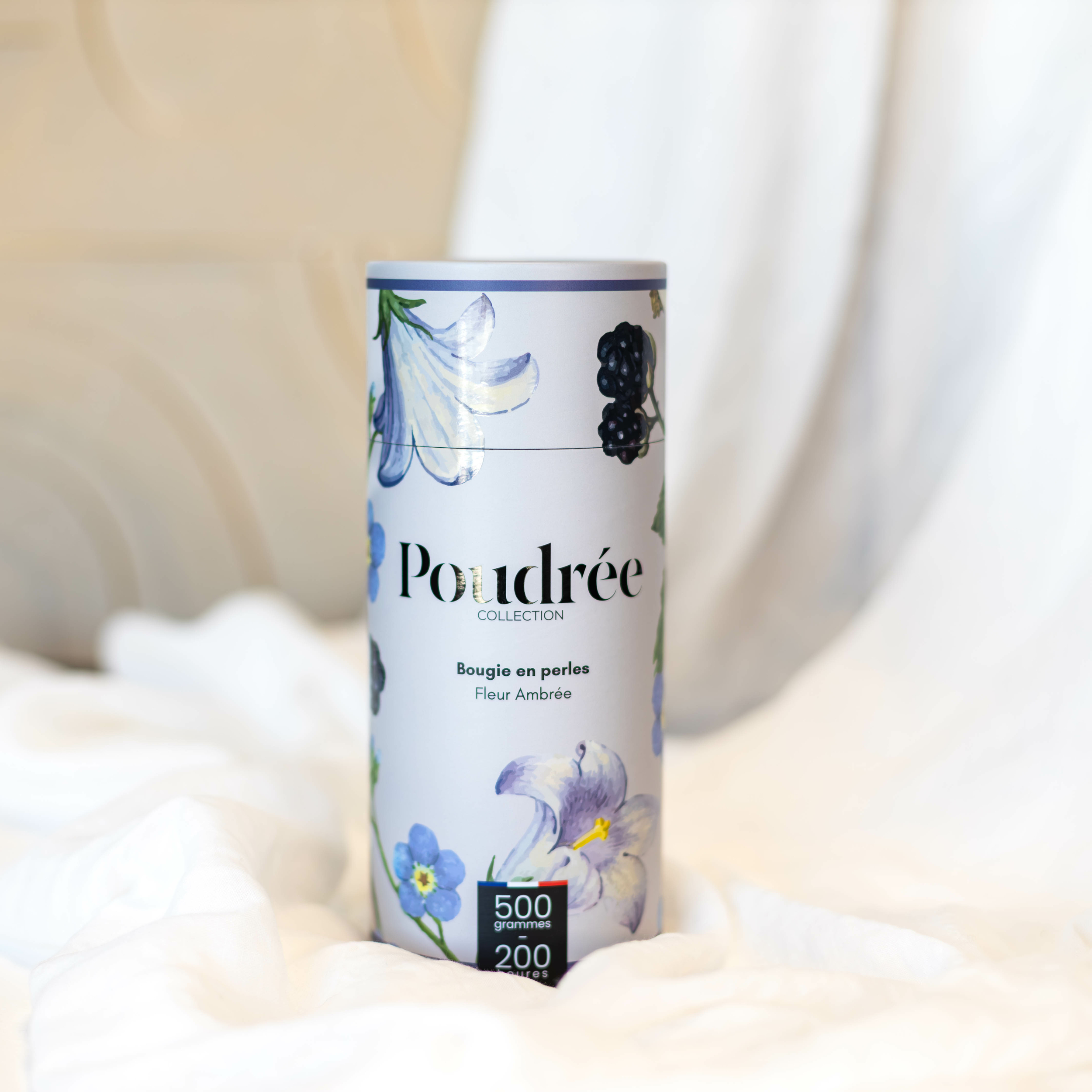 Bougie parfumée en perles de cire - Fleur Ambrée - Poudrée Paris
