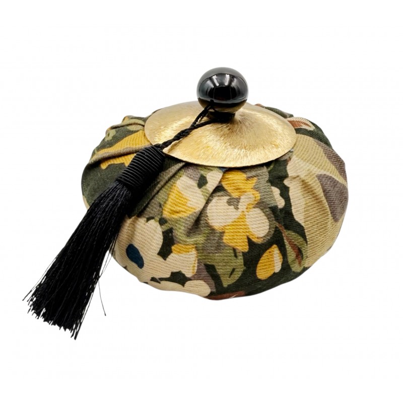 Aumônière parfumée Fleurs kaki - Patchouli - Autour du Parfum