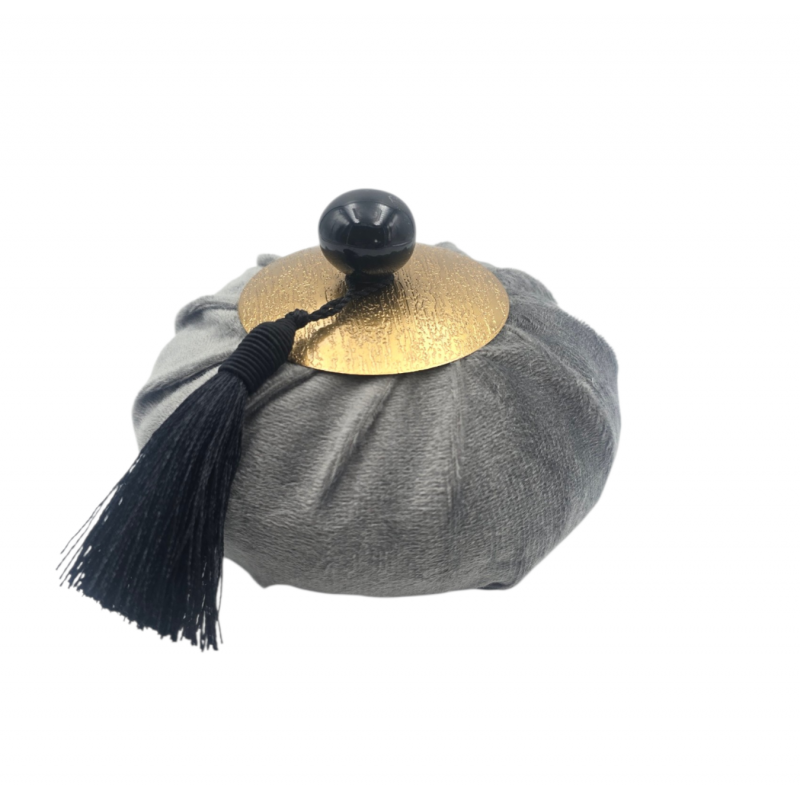 Aumônière parfumée Velours gris - Patchouli - Autour du Parfum