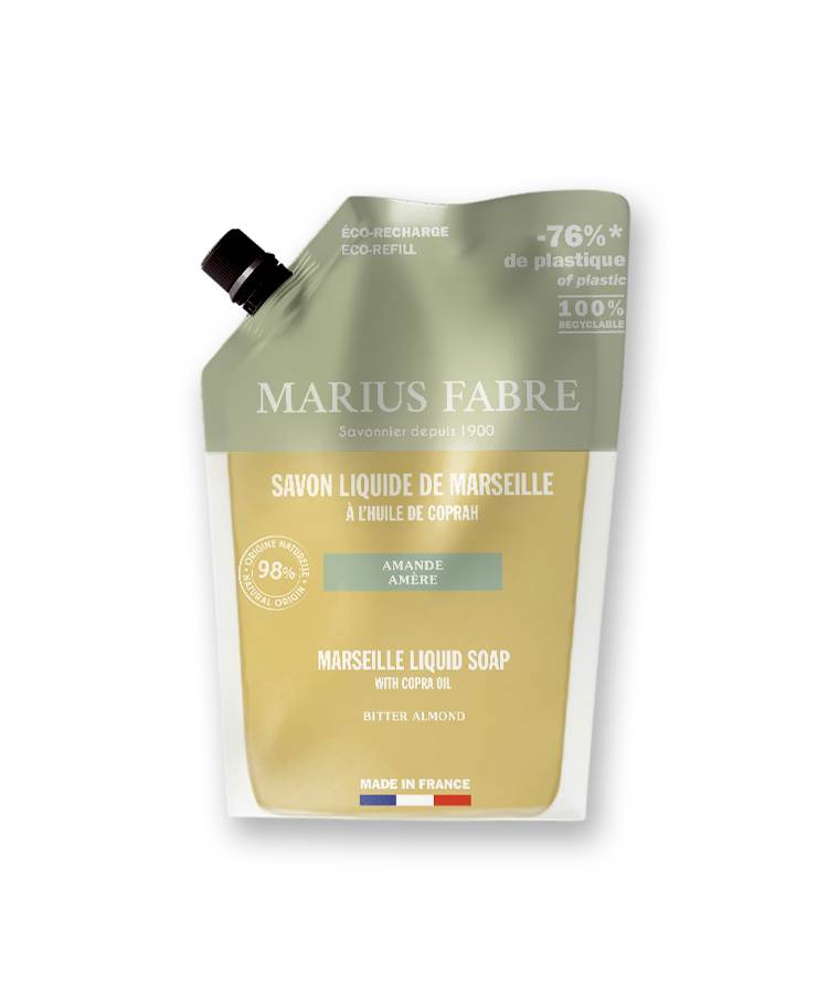 Eco-recharge de Savon liquide de Marseille Amande amère - Marius Fabre