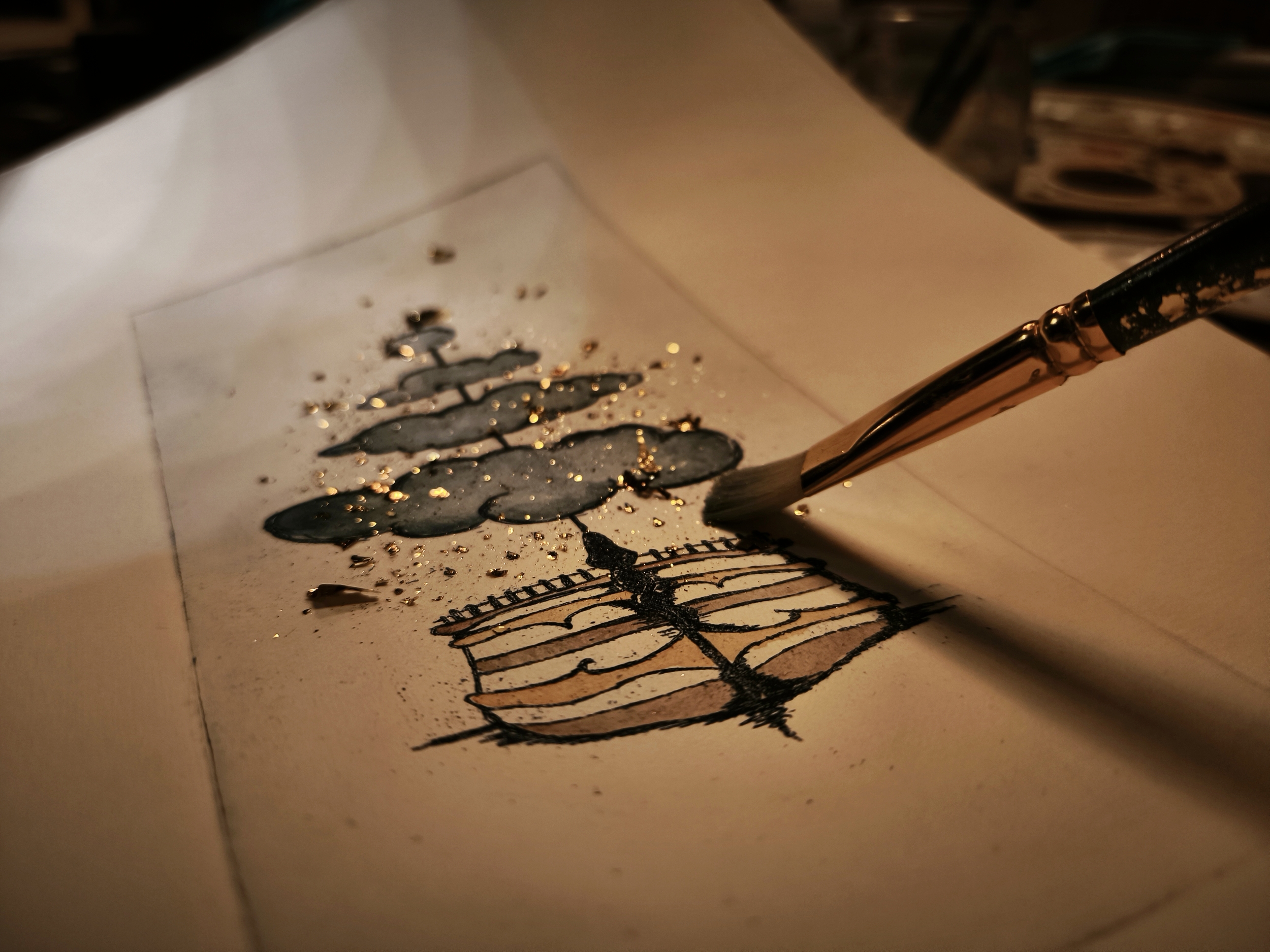 Atelier Vedegrine, Gravure et feuille dor