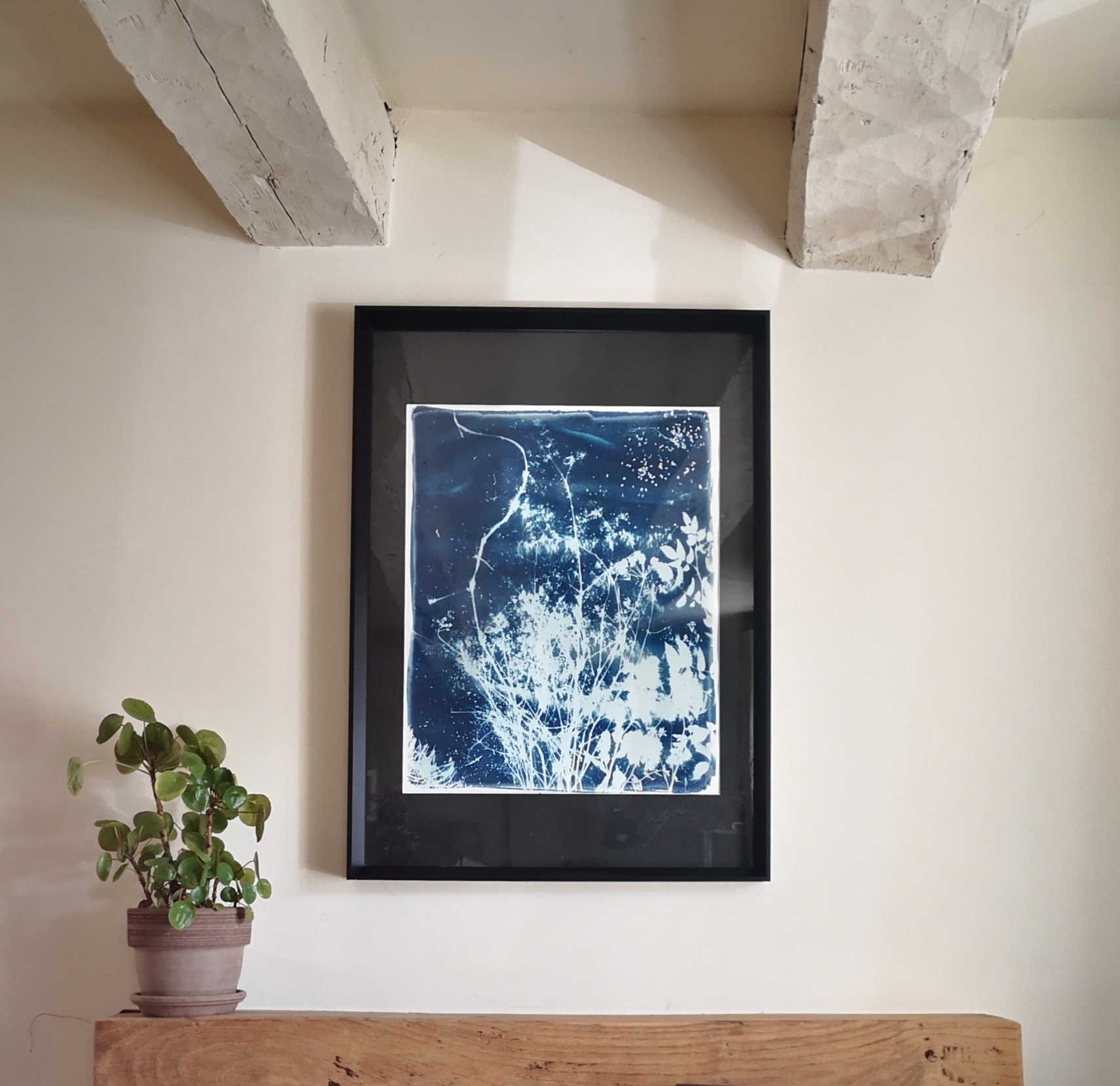 light through veins verdegrine grand format bleu tableau cyanotype