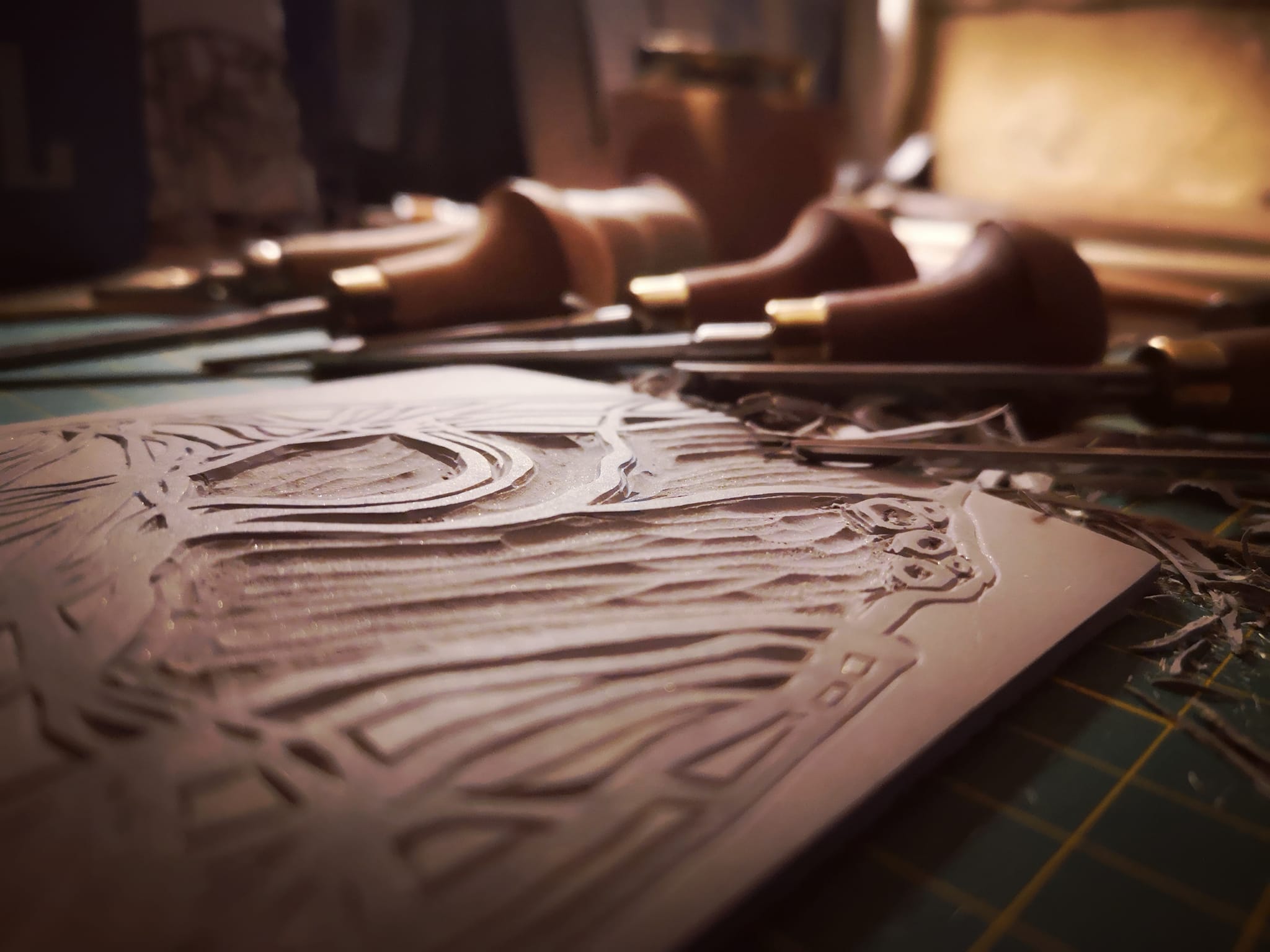 linogravure atelier verdegrine