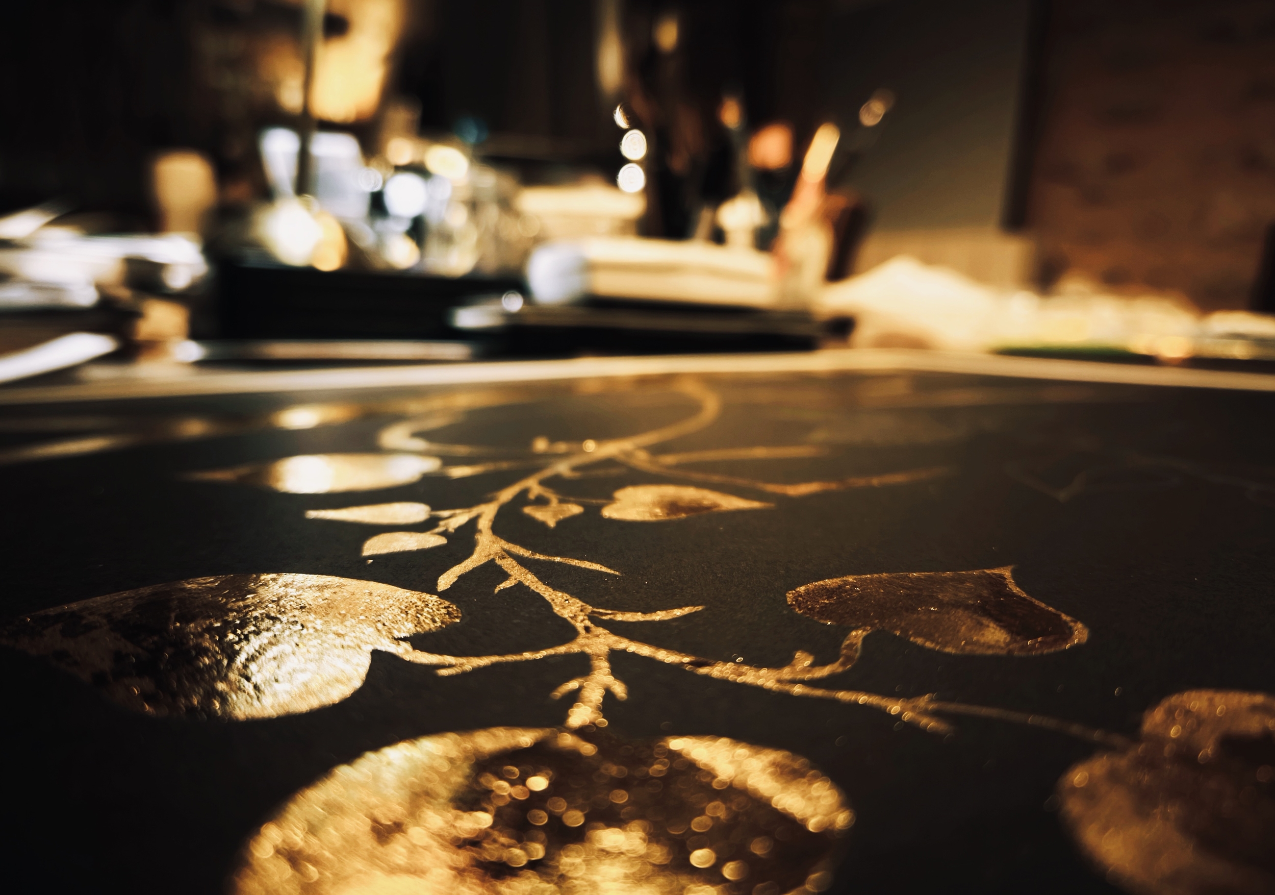 atelier verdegrine feuille d or tableau grand format